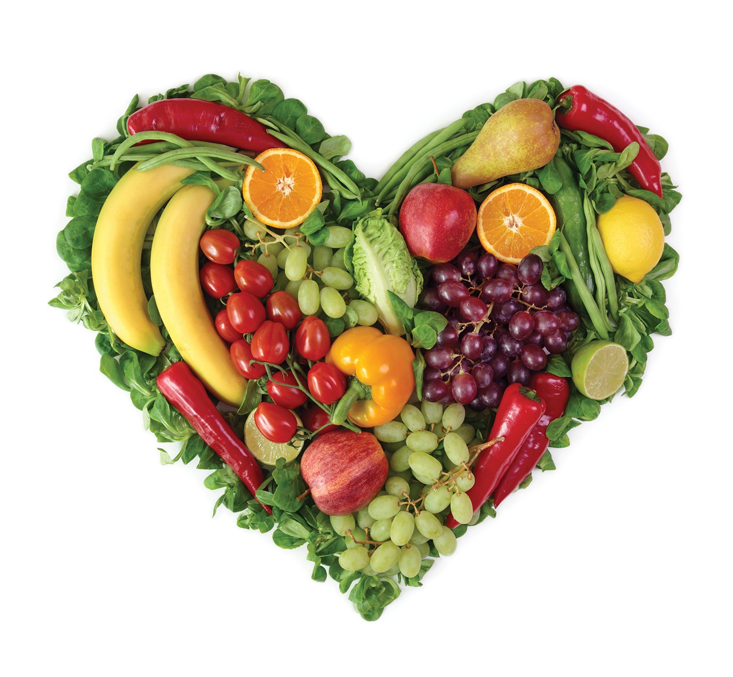 Heart of fruits and vegetables